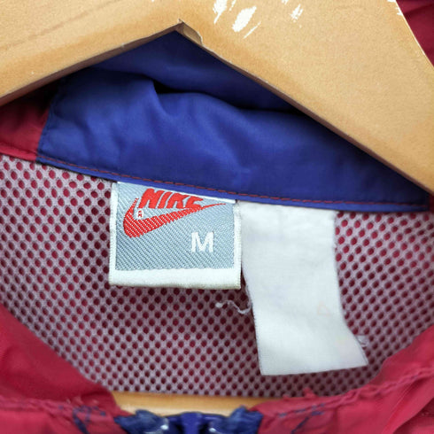 ナイキ NIKE 90S 銀タグ スウッシュ 刺繍 マルチパネル ハーフジップ プルオーバー ジャケット メンズ import:M